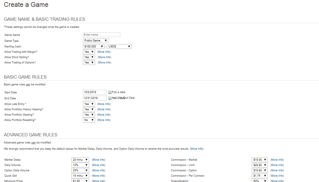 stock simulator contest game